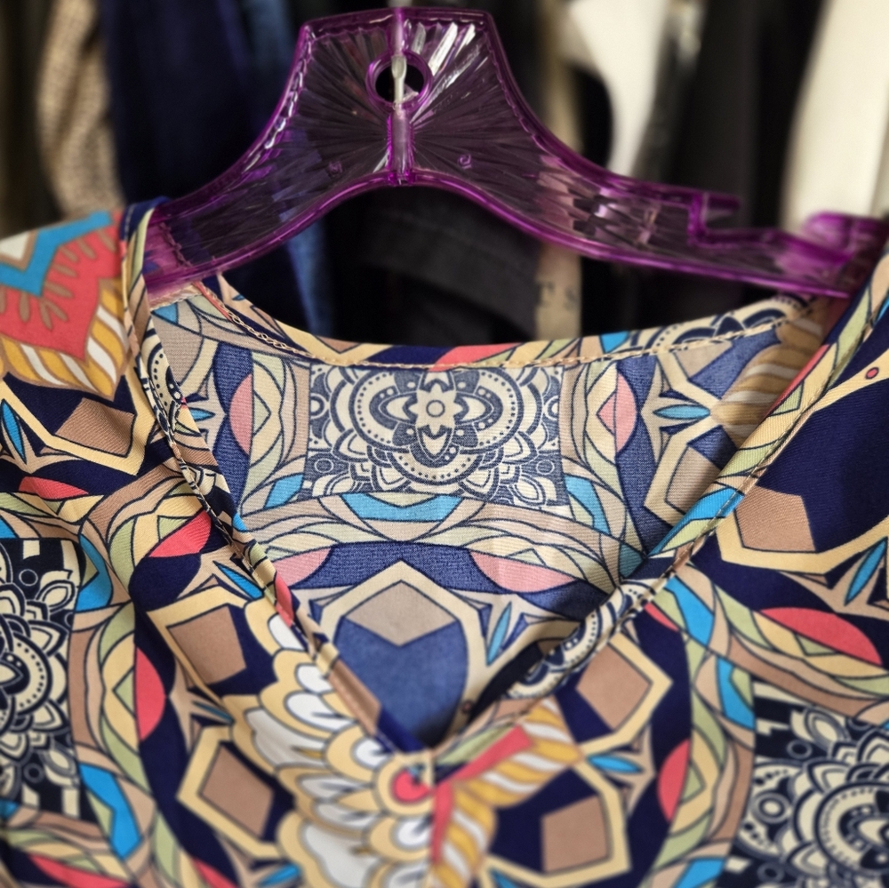 Colorful Geometric Patterned Dress - Picture 3 of 4